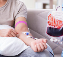 Patient getting blood transfusion of CAR-T for Cancer